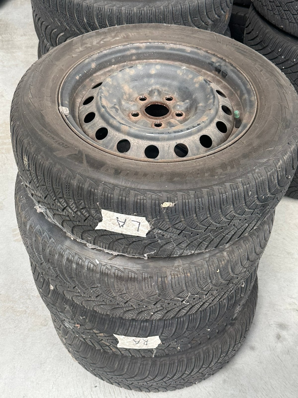Stalen velgen met winterbanden, Ophalen, 15 inch, Banden en Velgen, Winterbanden