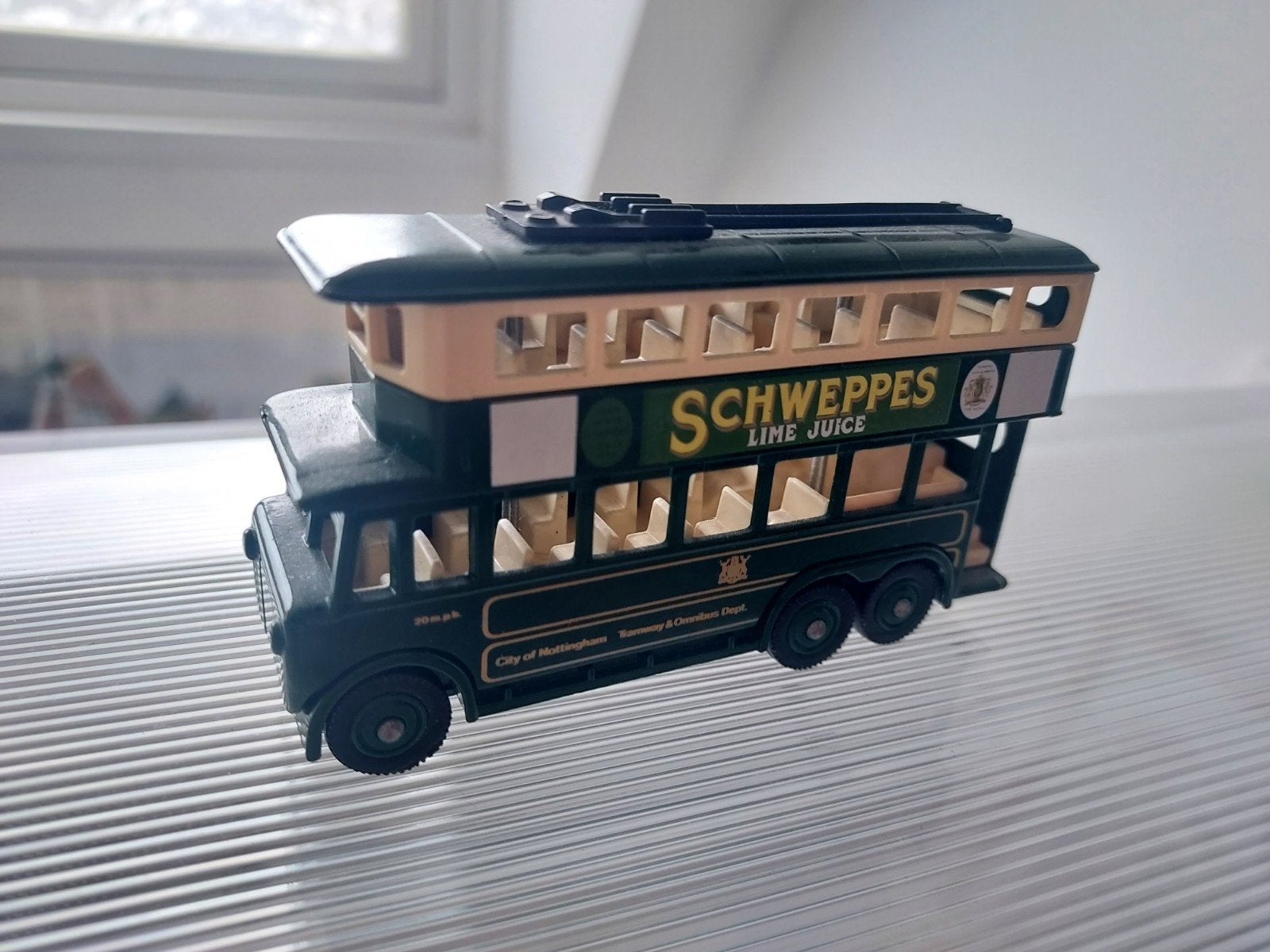 Vintage Dinky Toys Bus Schweppes Lime Juice, Ophalen of Verzenden, Gebruikt