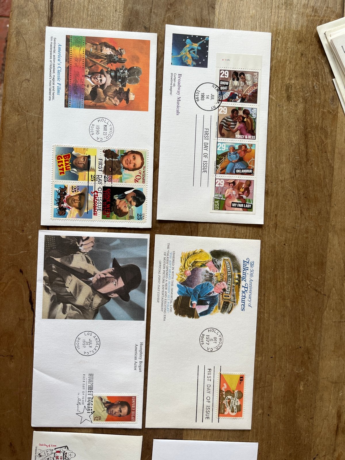 7 Eerste Dag Enveloppen (FDC's) - Thema film o.a. Disney, Ophalen of Verzenden, Onbeschreven, Rest van de wereld