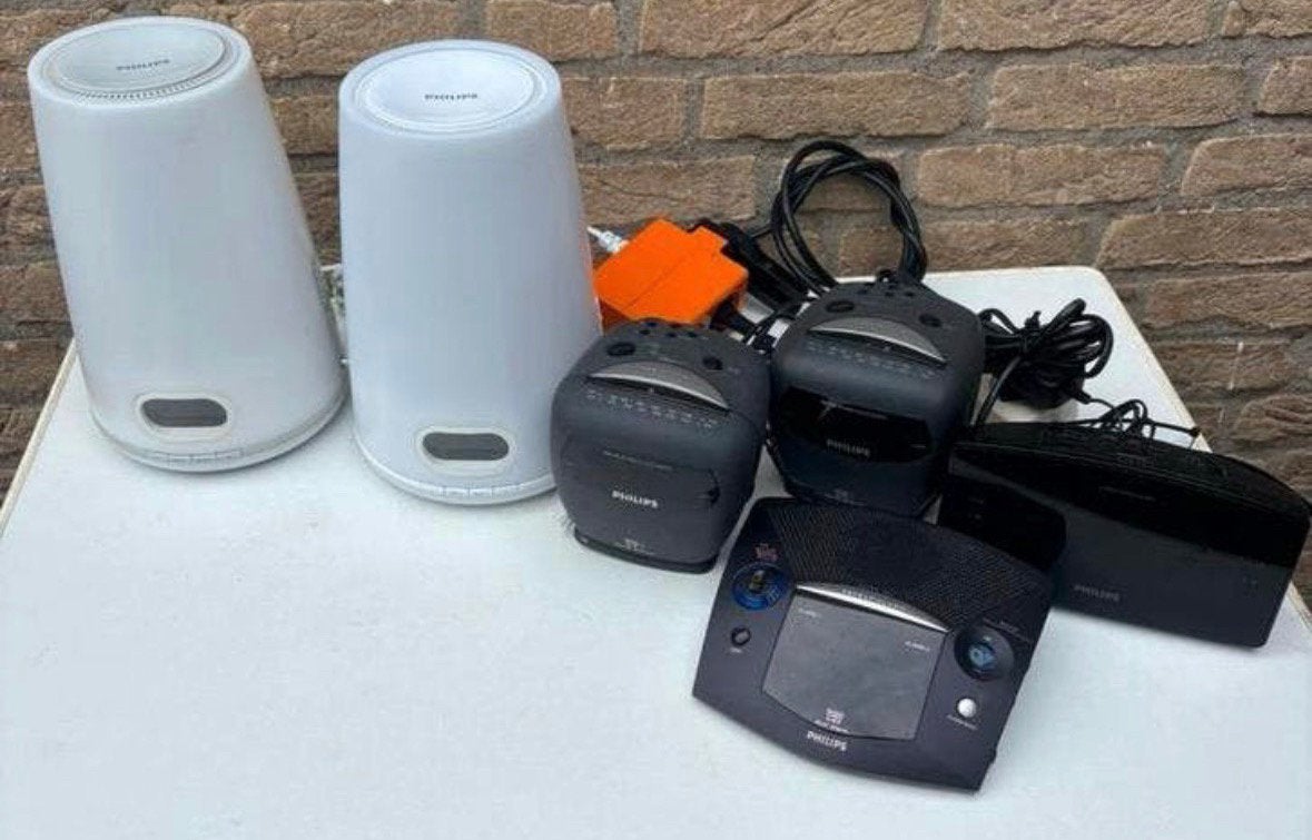 5X Philips Wekker Radio’s waarvan 2X met Wake up Light, Witgoed en Apparatuur, Wekkers, Ophalen of Verzenden, Gebruikt, Digitaal