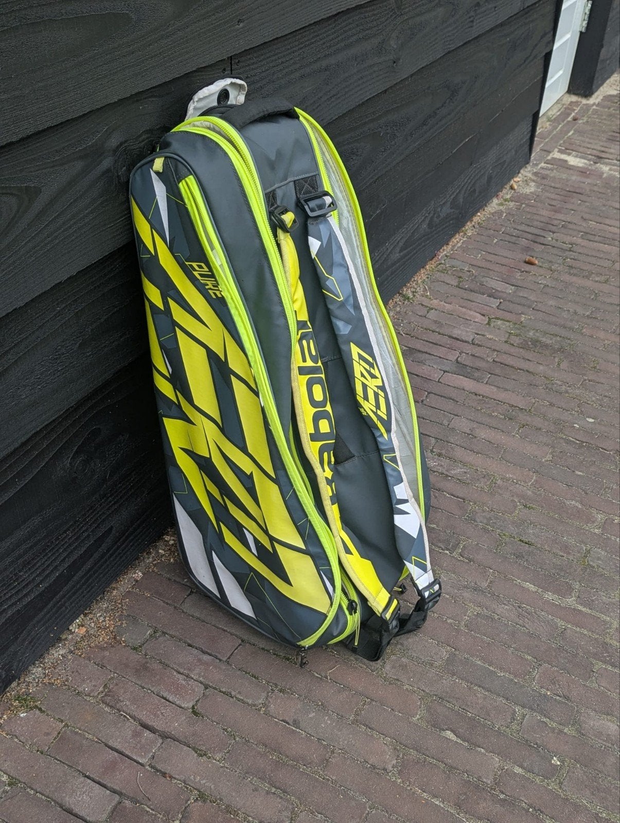Babolat Pure Aero Tennistas - Grijs/Geel voor 6 rackets, Sport en Fitness, L2, Gebruikt, Ophalen of Verzenden, Tas