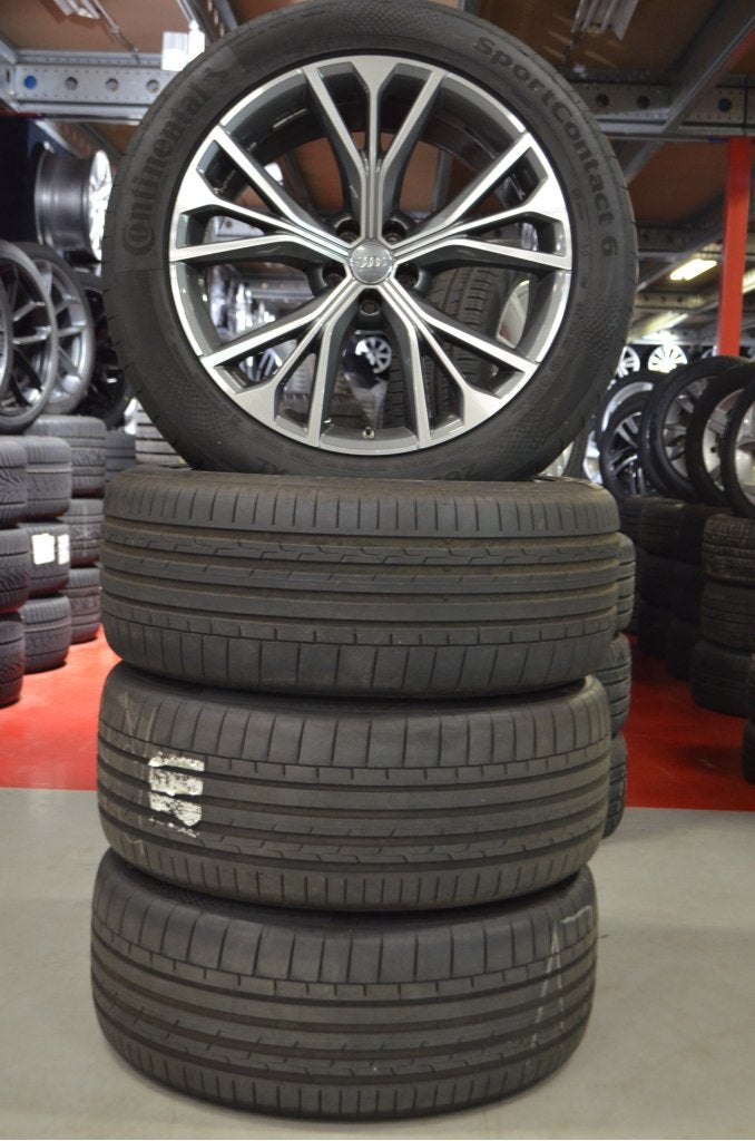Org. 21" Audi Q8 Velgen 5x112 ET20 66.6 + Zomerbanden + TPMS, Auto-onderdelen, Banden en Velgen, Banden en Velgen, Zomerbanden