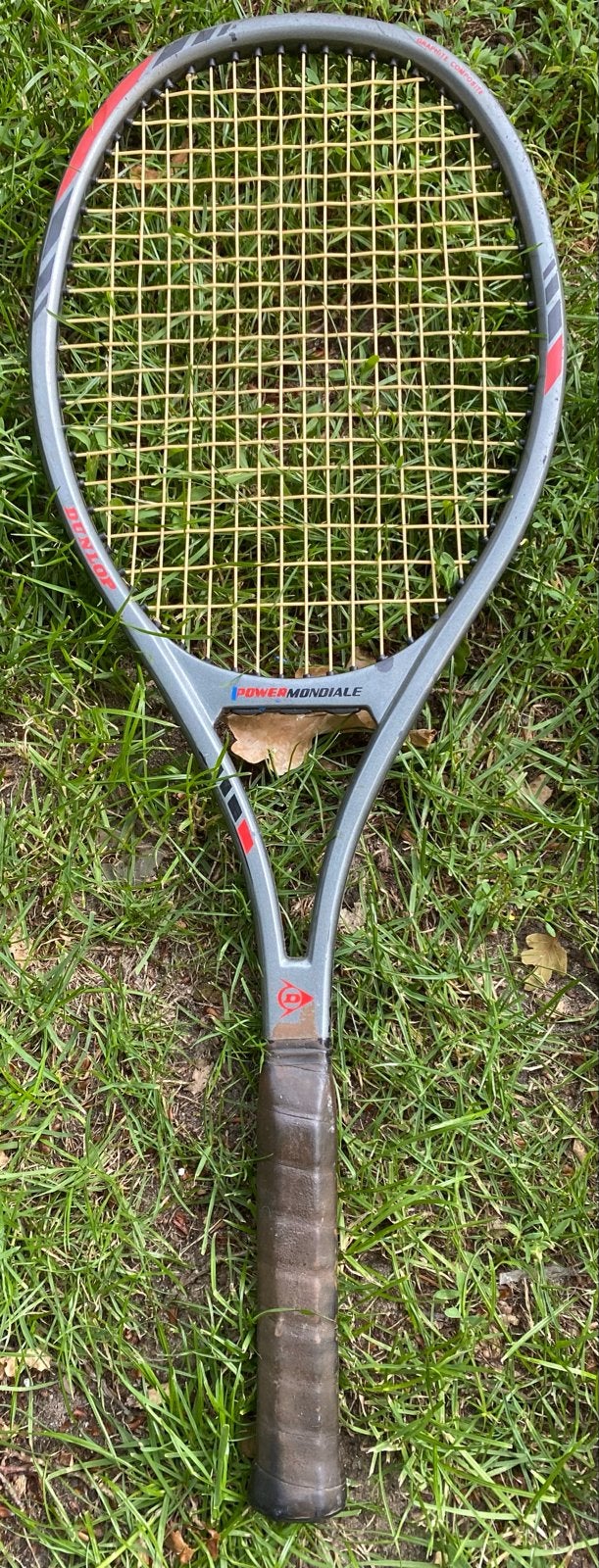 Vintage Dunlop Power Mondiale Tennisracket (Jaren '80), Ophalen of Verzenden, Gebruikt, Racket, Dunlop
