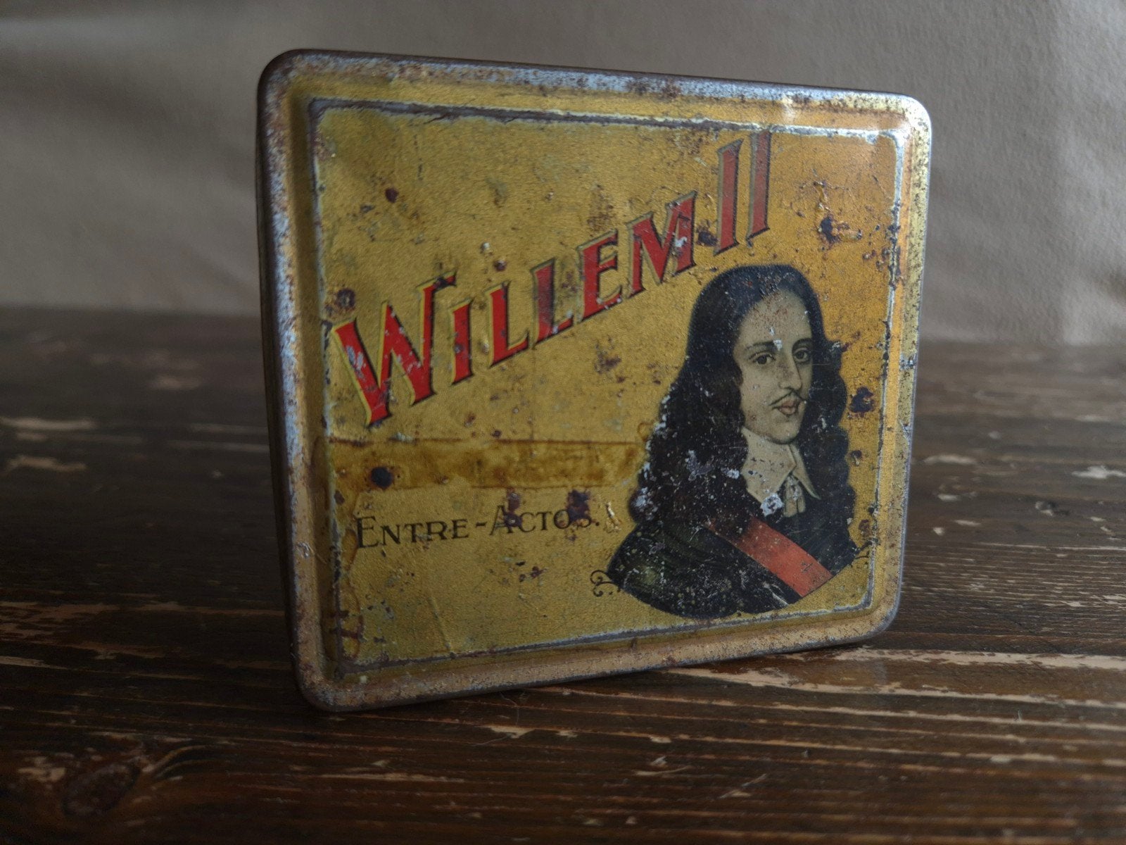 Willem ll Entre-Actos sigarenblik, Ophalen of Verzenden, Overige