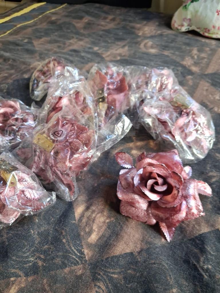 rozen met clip om vast te maken 9 stuks glitter, Ophalen of Verzenden