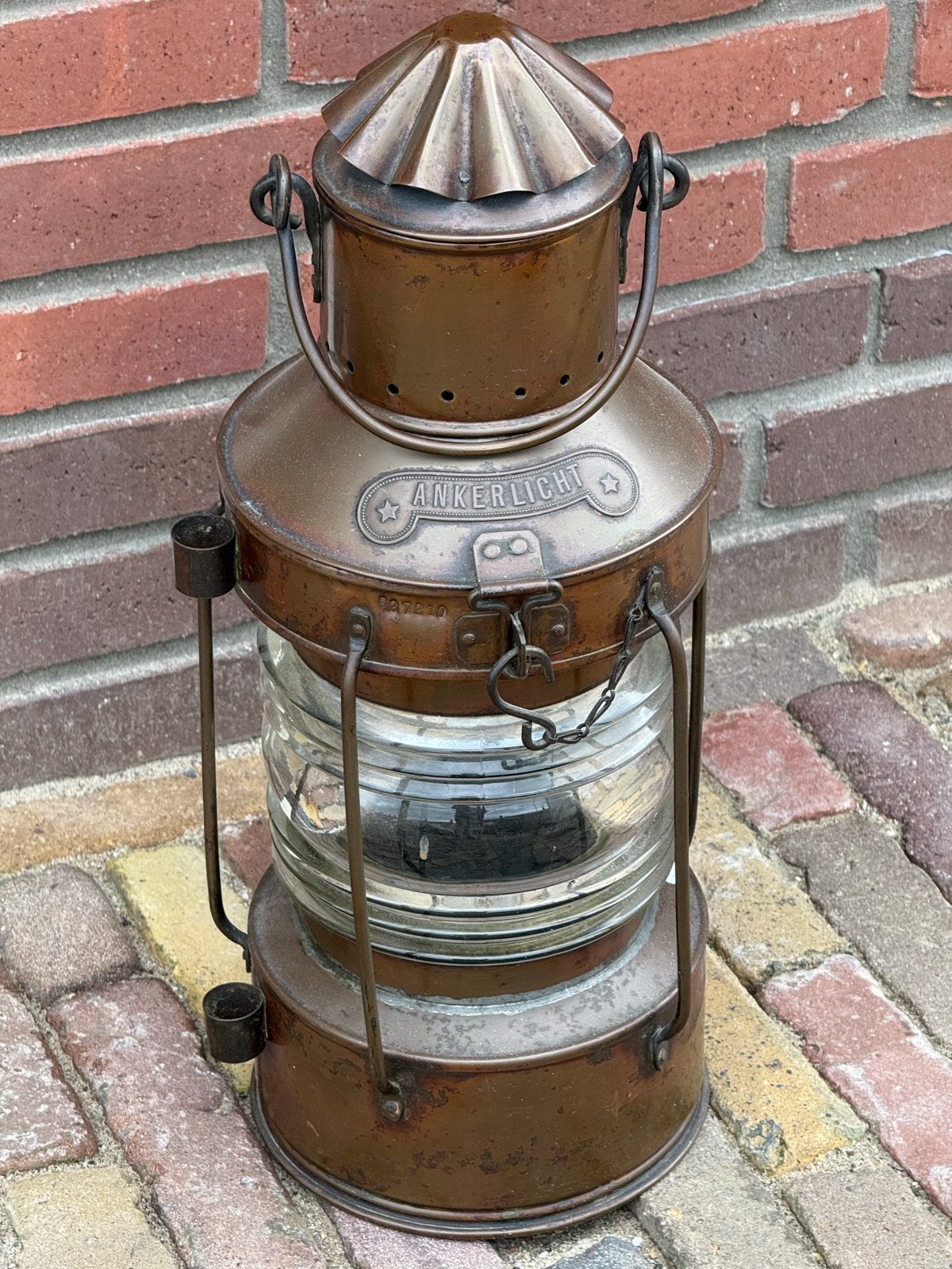 Antieke koperen Ankerlicht scheepslamp, Ophalen of Verzenden