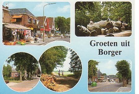 Ansichtkaart 	Borger	5-luik	Hunebed, Verzenden, 1980 tot heden, Gelopen, Drenthe