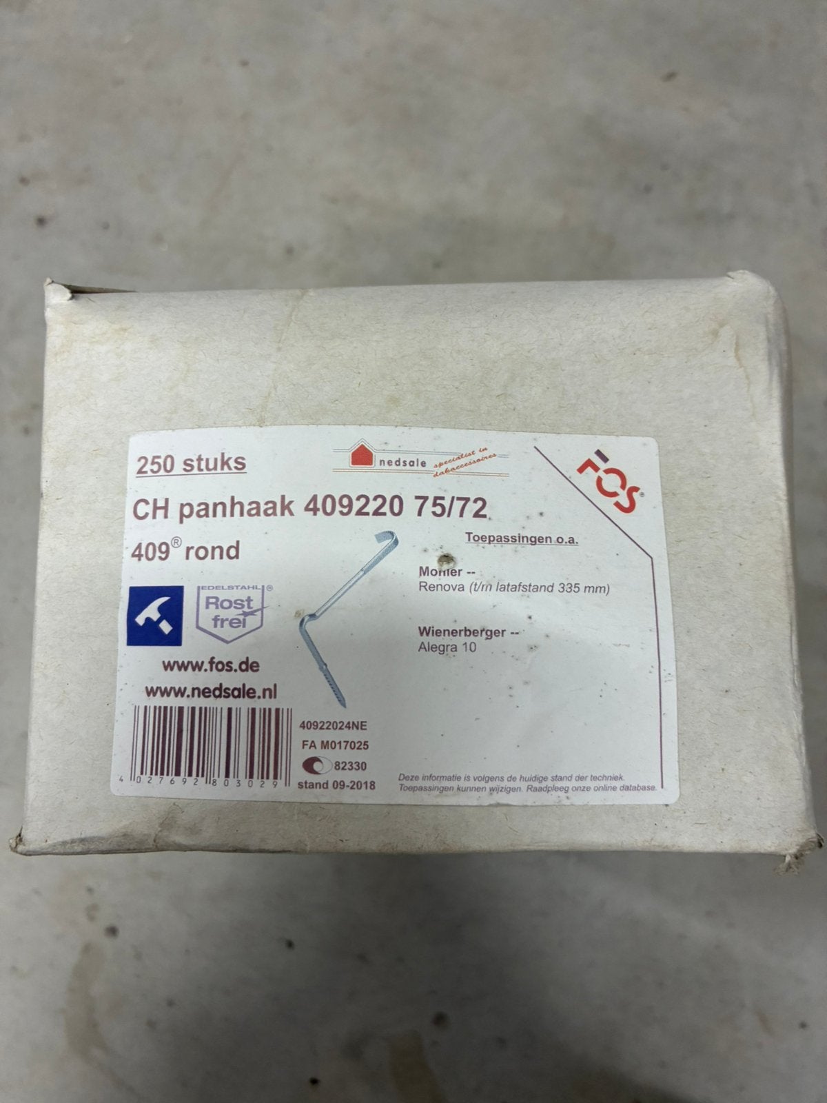 Ch panhaak 409220 75/72 nedsale fos.de panhaken dak pan haak, Ophalen, Overige kleuren, Nieuw, 15 m² of meer