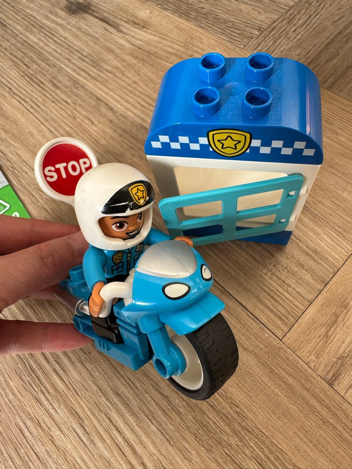 LEGO Duplo Politie Motor met Agent en Stopbord, Inclusief minifiguren, Verzenden, Duplo, Complete set