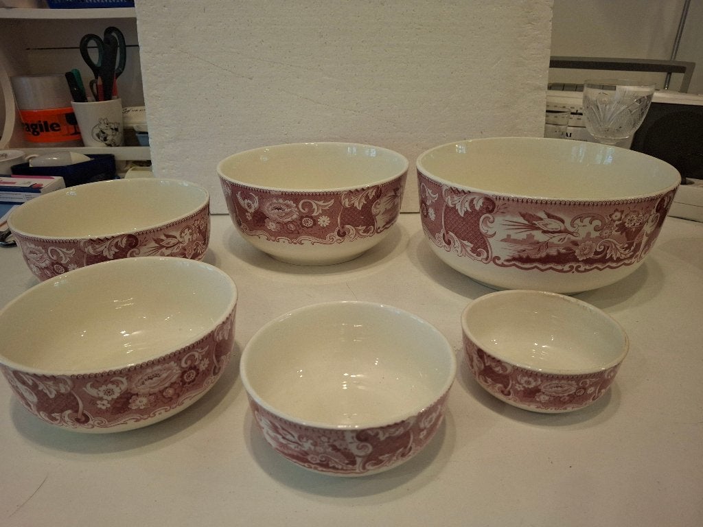 Societe Ceramique - Victoria - complete set nestschalen !, Antiek en Kunst, Antiek | Servies los, Ophalen of Verzenden