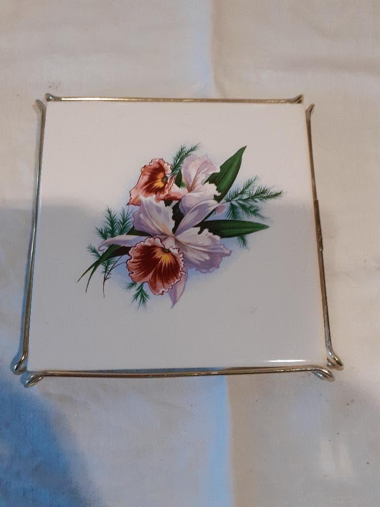 Villeroy & Boch vintage tegel pannenonderzetter bloemen, Antiek en Kunst, Ophalen of Verzenden
