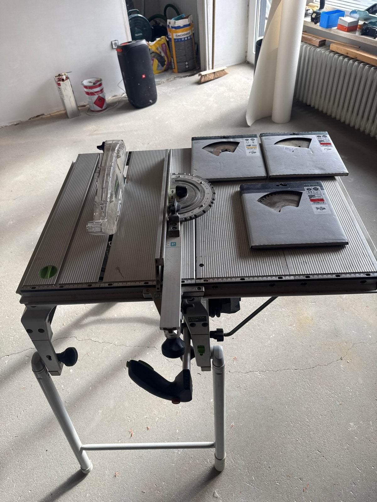 Festool CS 50 EBG Precisio tafelcirkelzaag met accessoires, Ophalen, Gebruikt, Cirkelzaag, 70 mm of meer