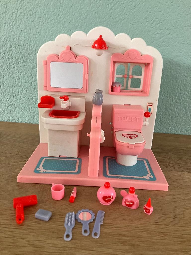 Barbie Fleur Cindy toilet en wastafel, Ophalen of Verzenden, Gebruikt, Accessoires
