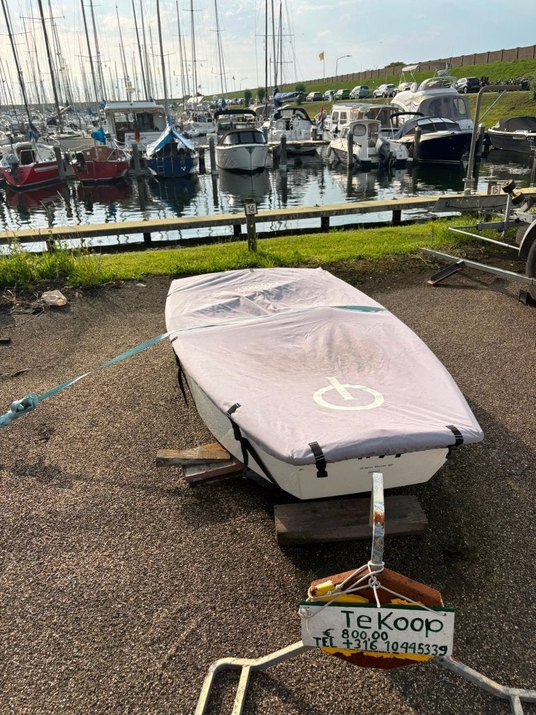 Optimist met trailer compleet., Ophalen, Gebruikt, Polyester, Optimist
