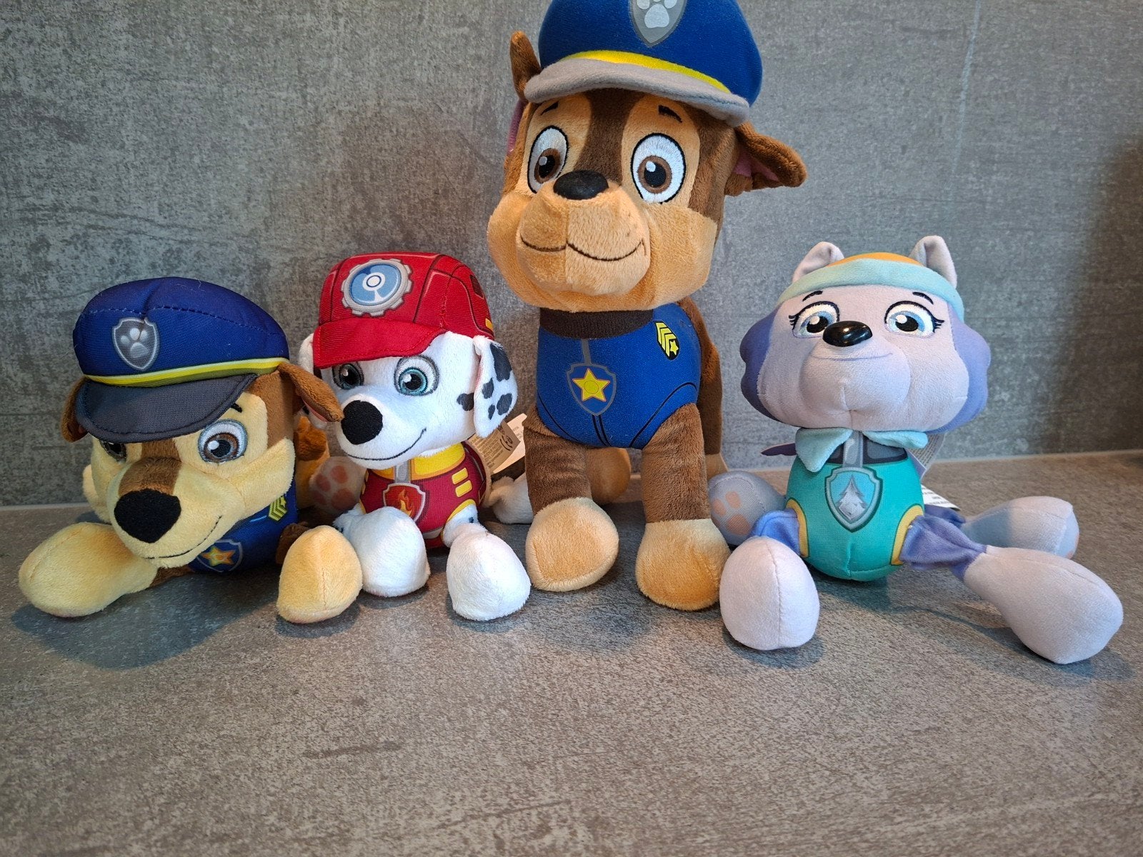 Paw Patrol knuffels - Chase, Marshall en Everest, Gebruikt, Overige merken, Middelgroot (20 tot 80 cm), Meerkleurig