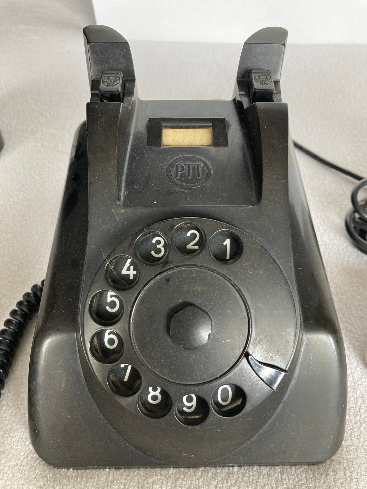 Vintage PTT Telefoon met Draaischijf - Bakeliet, Telecommunicatie, Ophalen of Verzenden, Bakeliet