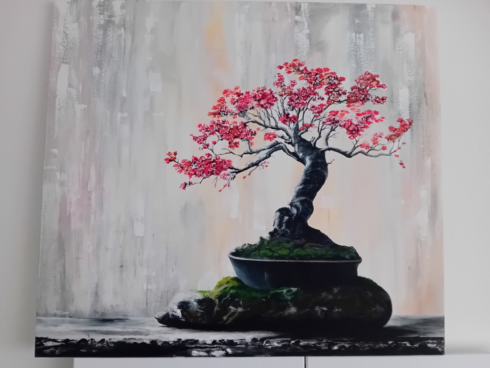 handgeschilderd in acryl, Antiek en Kunst, Ophalen