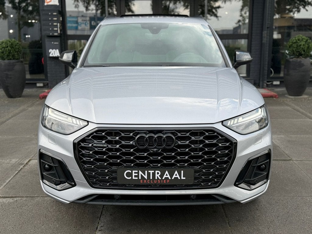 Audi Q5 Sportback 55 TFSI e S-line 367PK|Pano|Massage|Keyles, Gebruikt, Zwart, 4 cilinders, Origineel Nederlands