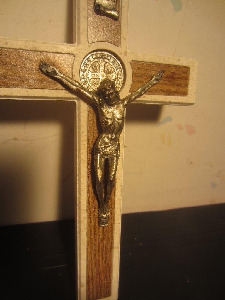 Hangend Christus kruis (21x12 cm), Ophalen of Verzenden, Zo goed als nieuw, Beeld(je), Christendom | Katholiek