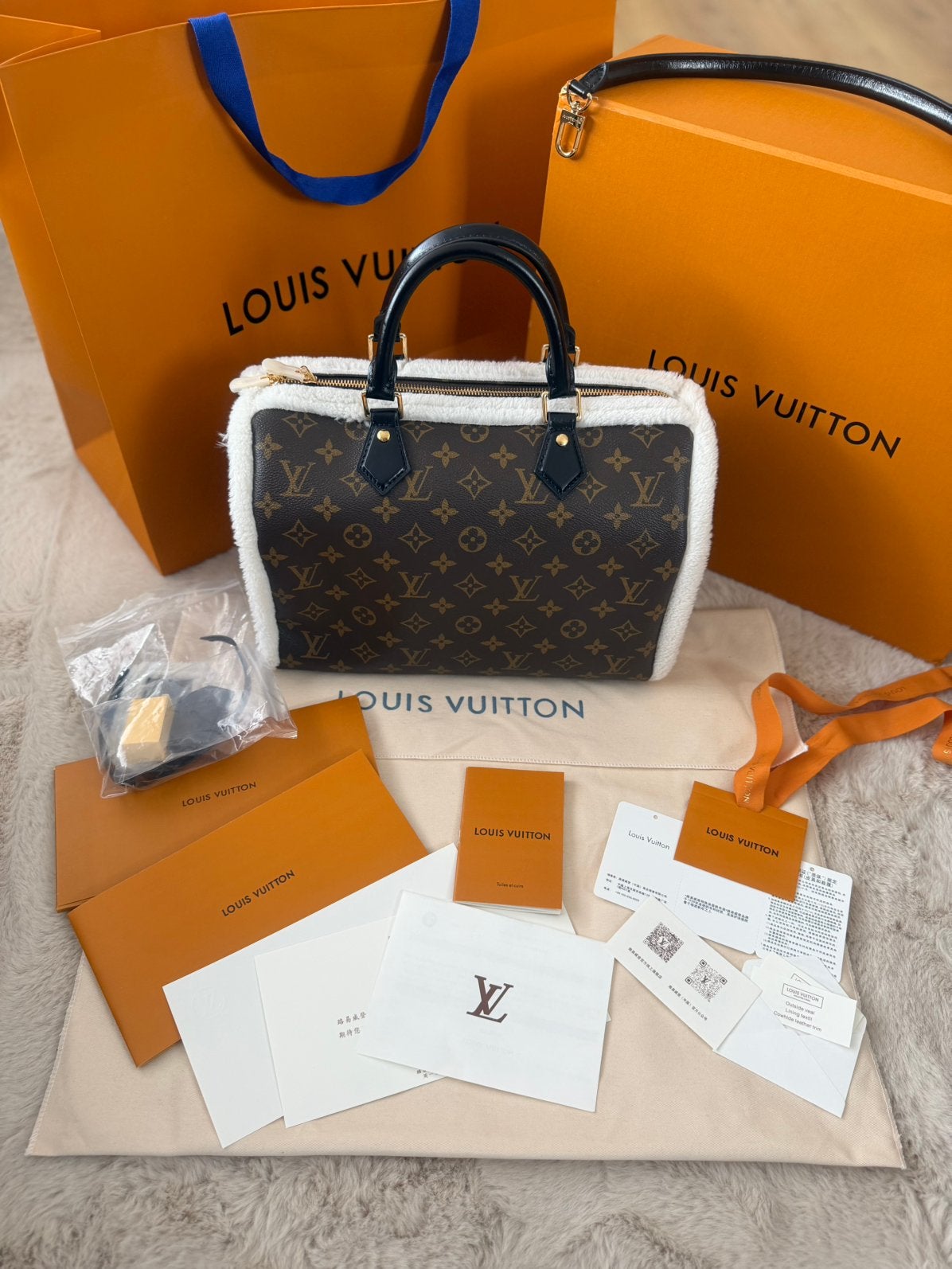 LV speedy soft 30 teddy tas, Ophalen of Verzenden, Nieuw, Bruin, Schoudertasje