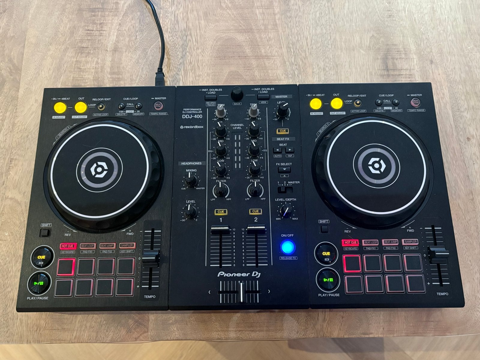 Pioneer DDJ-400 DJ Controller met Zomo Flightcase, Ophalen, Zo goed als nieuw, Dj-set, Pioneer