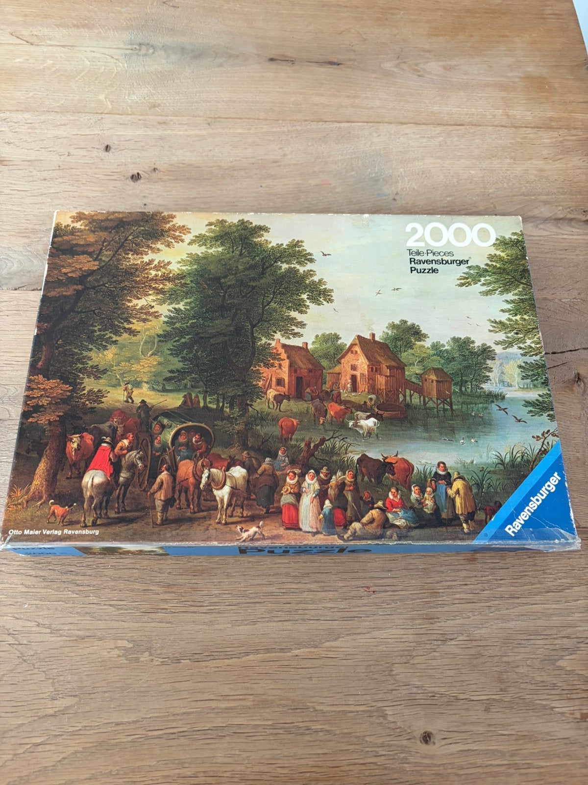 Ravensburger vintage 1980 puzzel puzzle Brueghel, Ophalen of Verzenden, Meer dan 1500 stukjes, Gebruikt, Legpuzzel