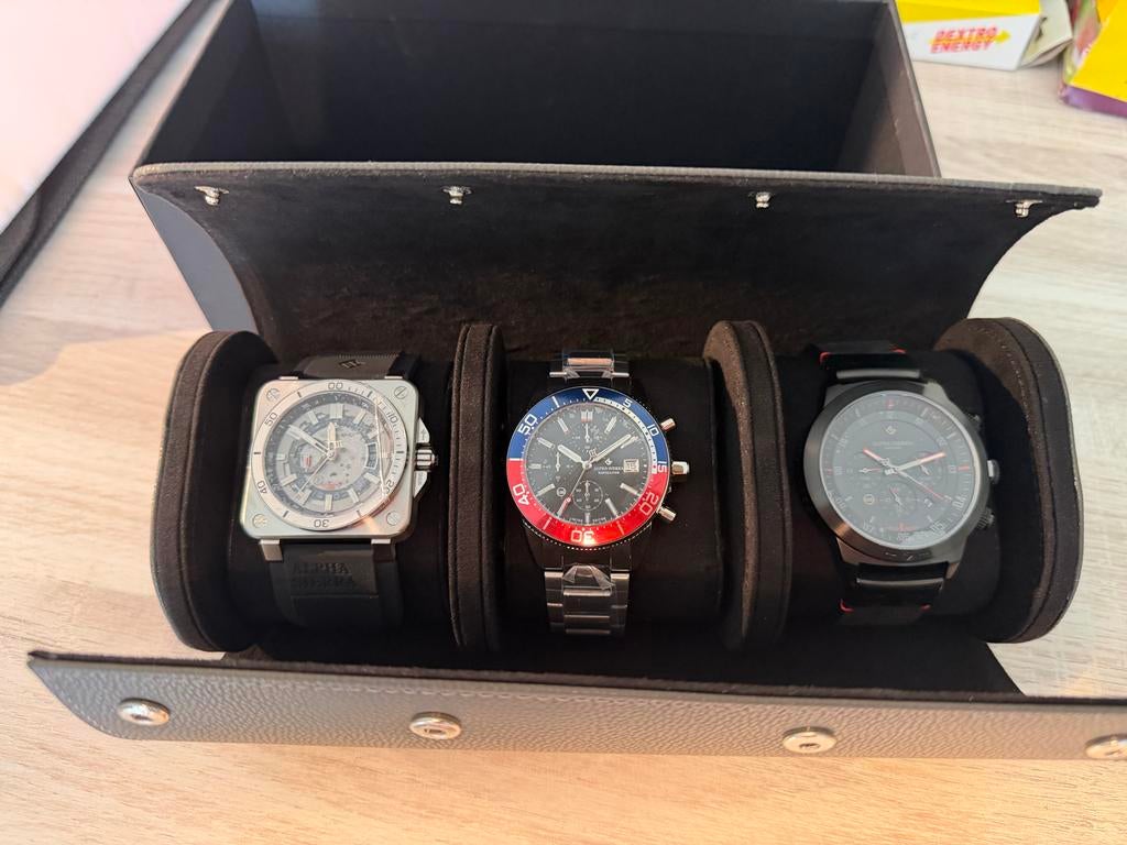 3 Horloges met Beschermhoes - Alpha Sierra Watch Co., Sieraden, Tassen en Uiterlijk, Horloges | Heren, Nieuw, Polshorloge, Overige merken