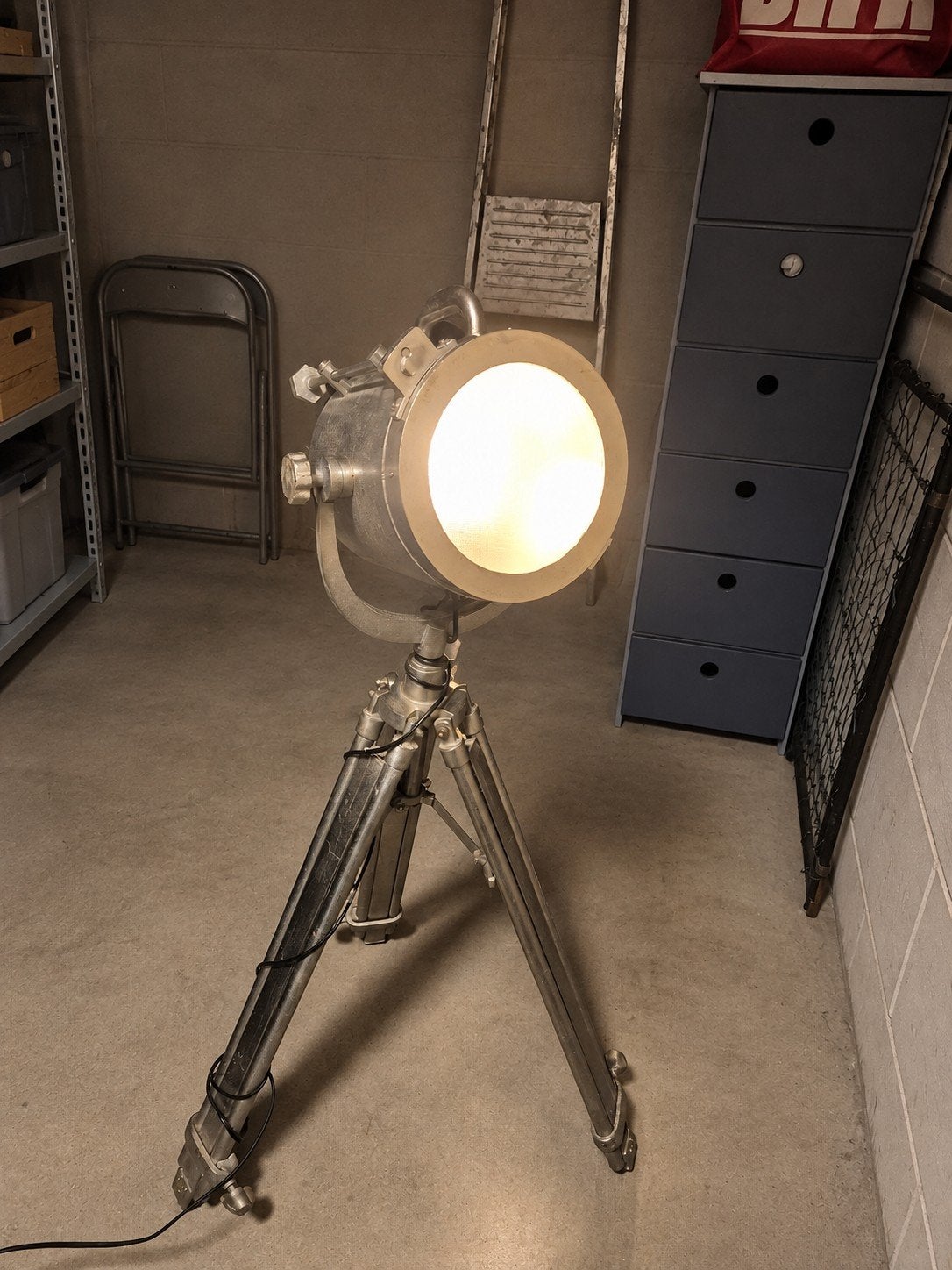 Industriële Vloerlamp Loods 5 - Verstelbaar, Ophalen, Gebruikt, Metaal, 150 tot 200 cm