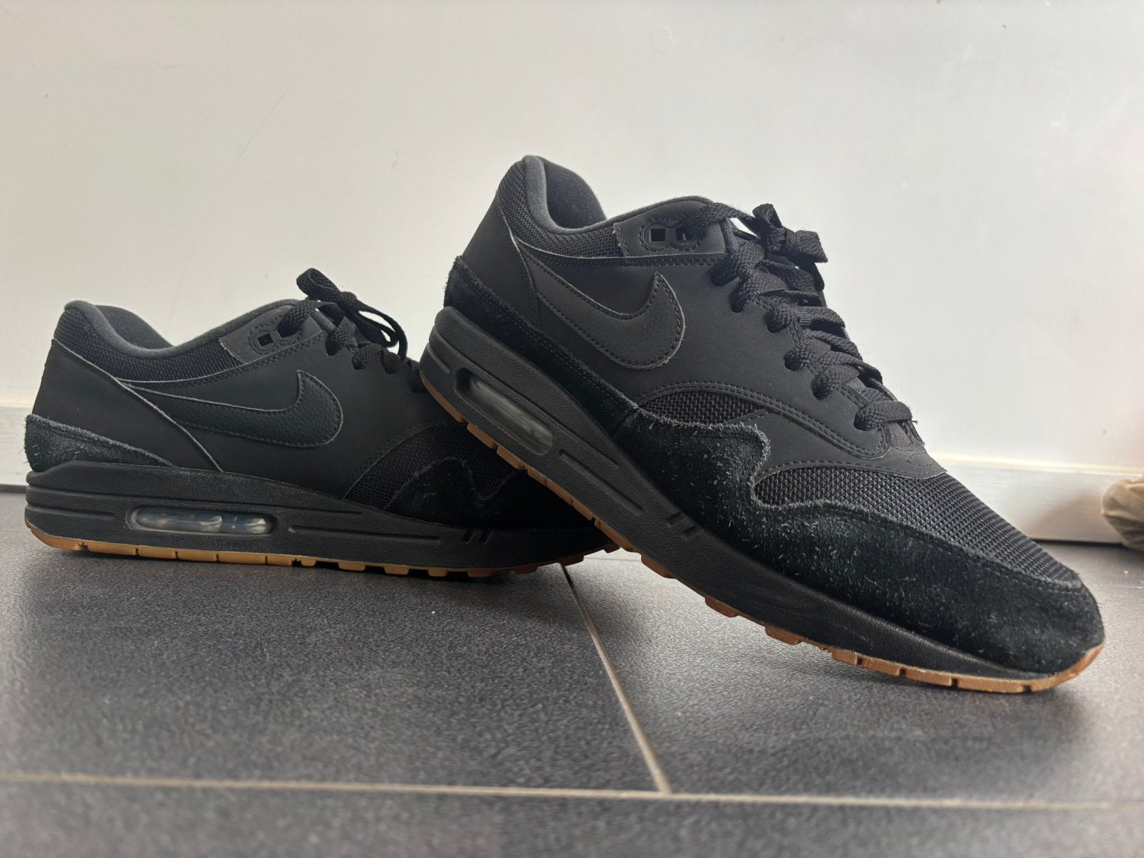 Nike air max 1 black Gum, Ophalen, Zo goed als nieuw, Zwart