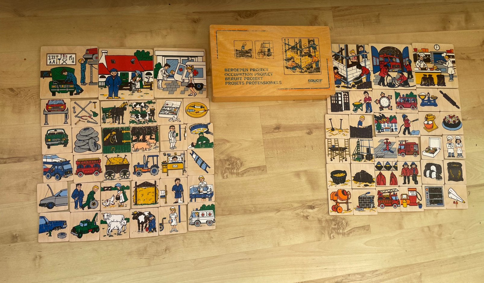 Complete Houten Kist Educo Beroepen Project / Sorteerspel, Ophalen of Verzenden, Zo goed als nieuw
