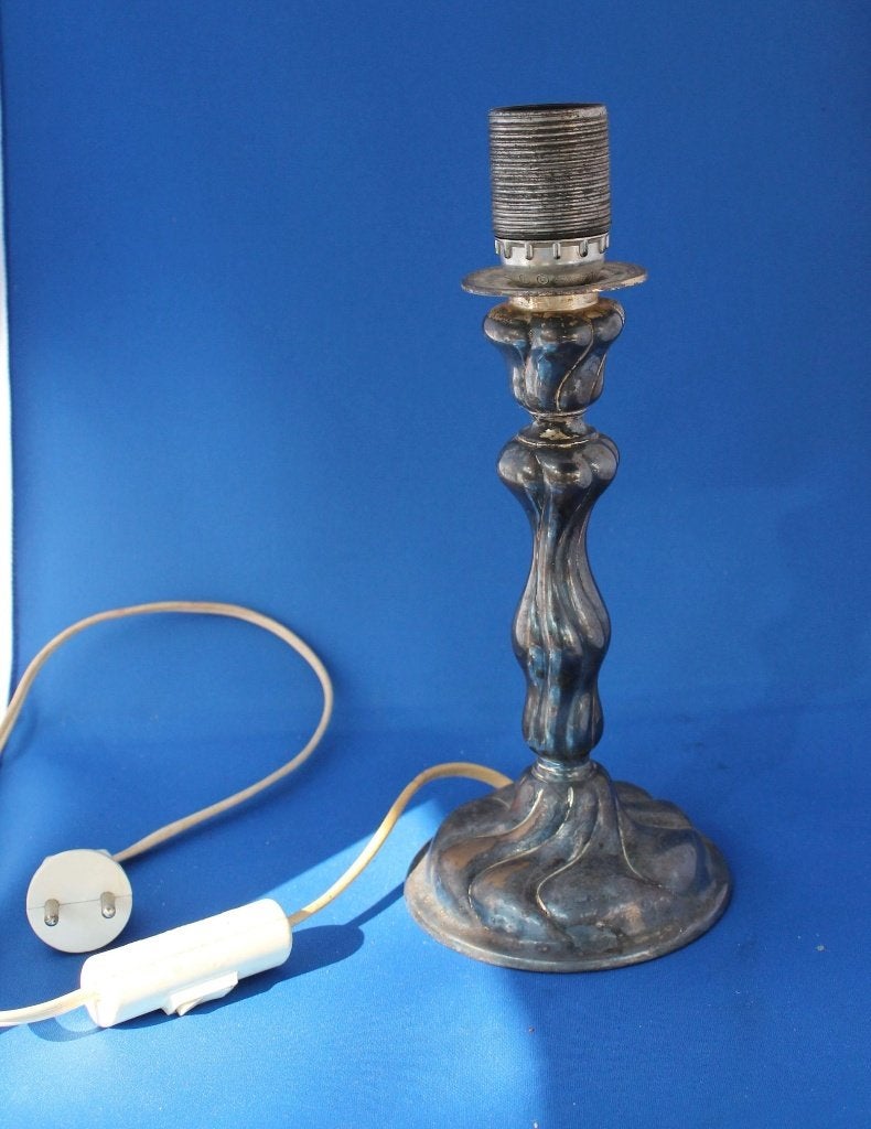 Vintage tafellamp, zonder kap. lampvoet, rustieke look. K7, Tweedehands verkoop, Tweedehands verkoop, Gebruikt, Ophalen of Verzenden
