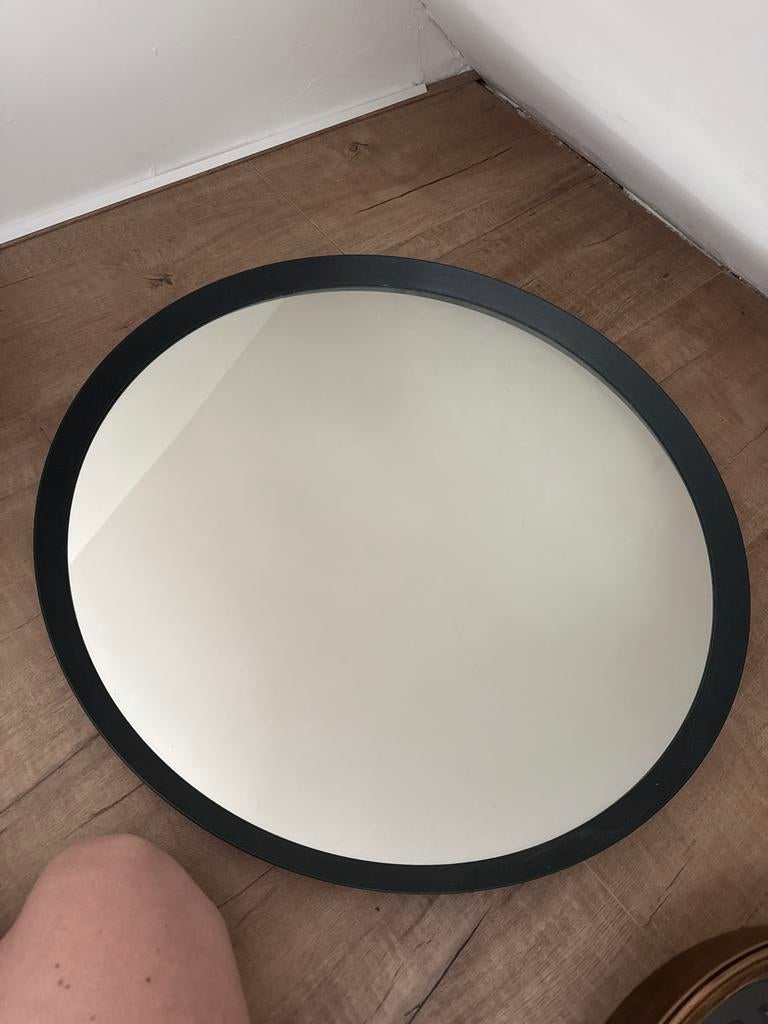 IKEA Langesund spiegel - Rond, zwart frame, Minder dan 50 cm, Rond, Ophalen of Verzenden, Zo goed als nieuw
