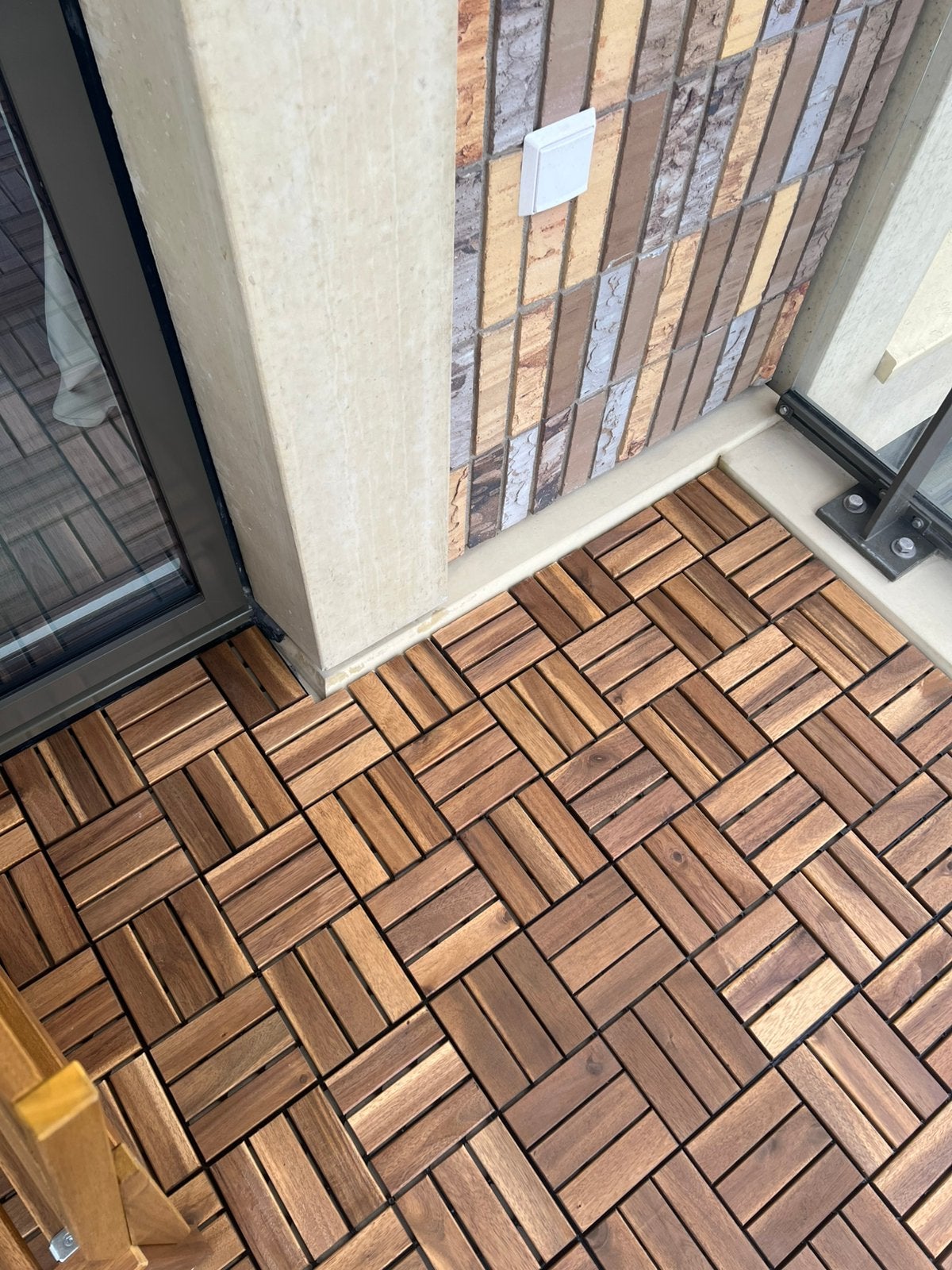 Ikea terras tegels RUNNEN bruin acacia kleur, Tuin en Terras, Ophalen, Zo goed als nieuw, Hout
