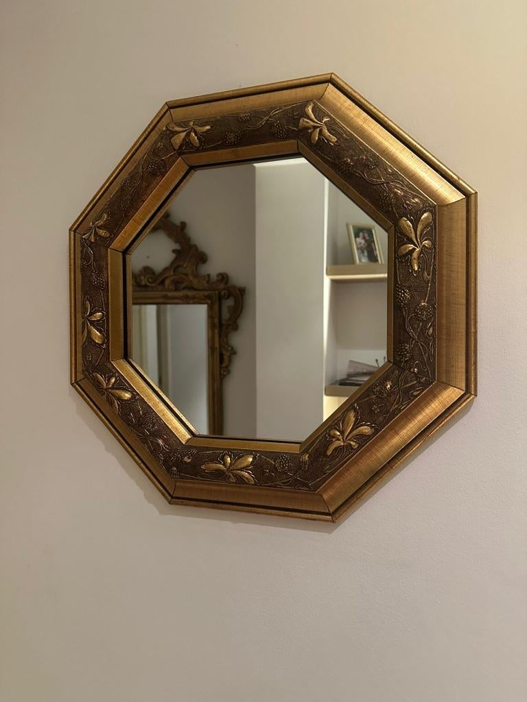 gold mirror, Huis en Inrichting, Woonaccessoires | Spiegels, Gebruikt, Minder dan 50 cm, Minder dan 100 cm, Overige vormen, Ophalen