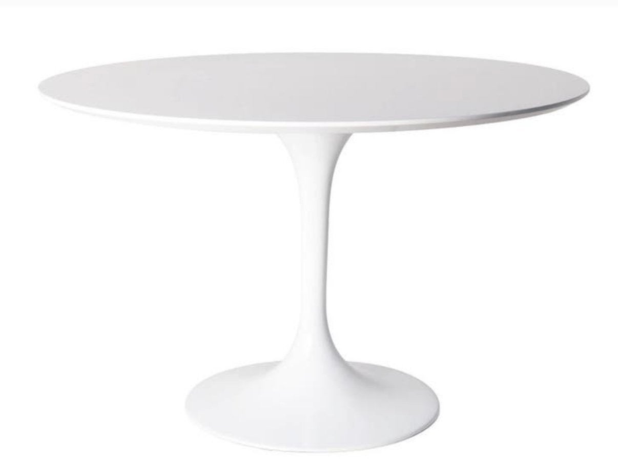 Witte Tulip Design tafel & set van 4 witte S-stoelen, Ophalen, Kunststof, Gebruikt, Wit