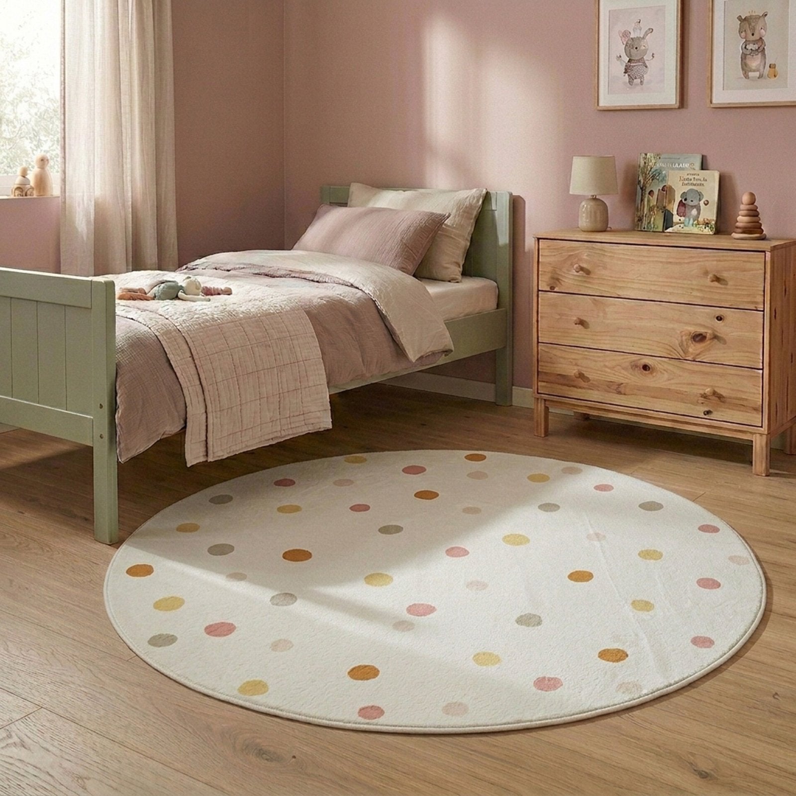 Kwantum Wasbaar rond kindervloerkleed - 150cm diameter, Ophalen, Gebruikt, 100 tot 150 cm, Wit