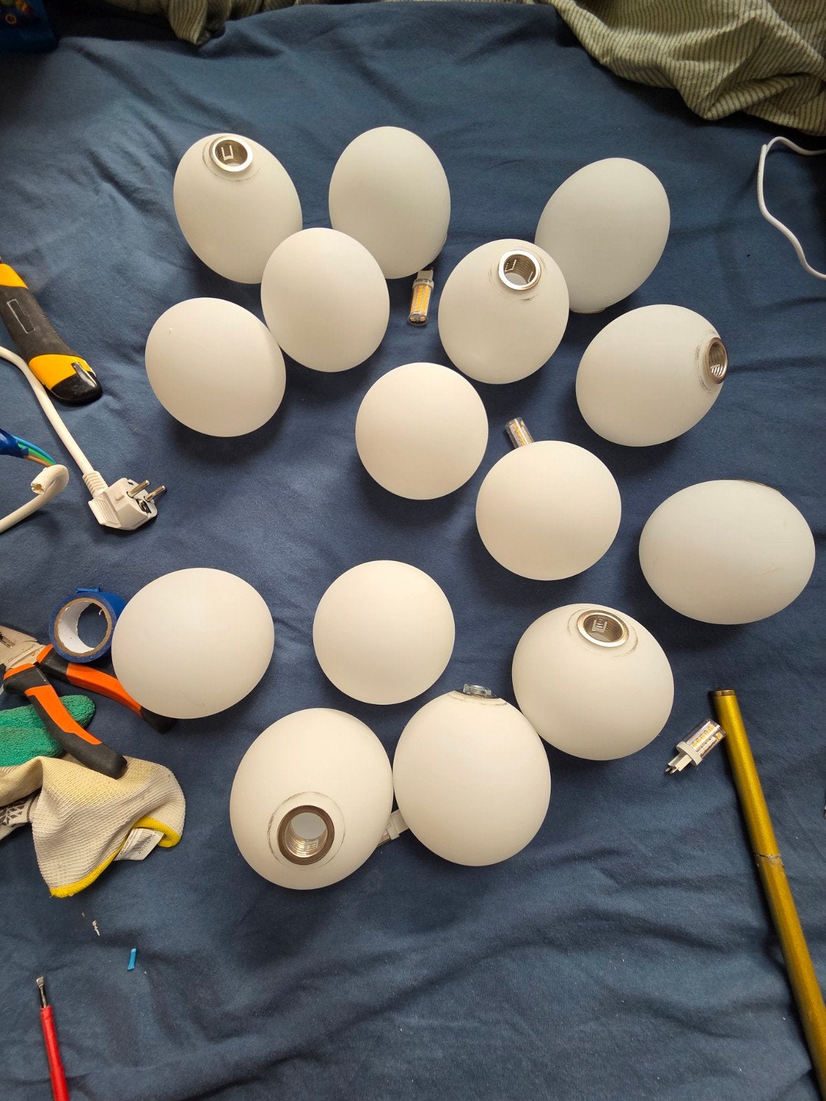 Glazen bollen 10cm - Melkglas voor verlichting, Ophalen, Gebruikt