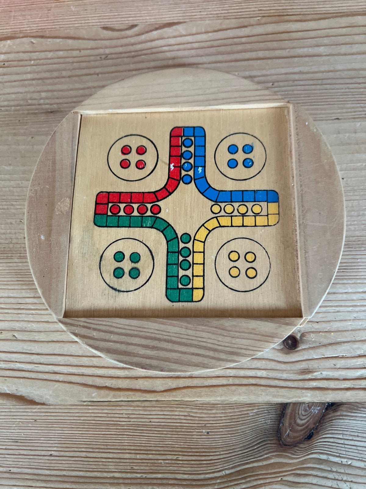 Houten Reisspel Mens Erger Je Niet, Drie of vier spelers, Ophalen of Verzenden, Gebruikt, Reisspel