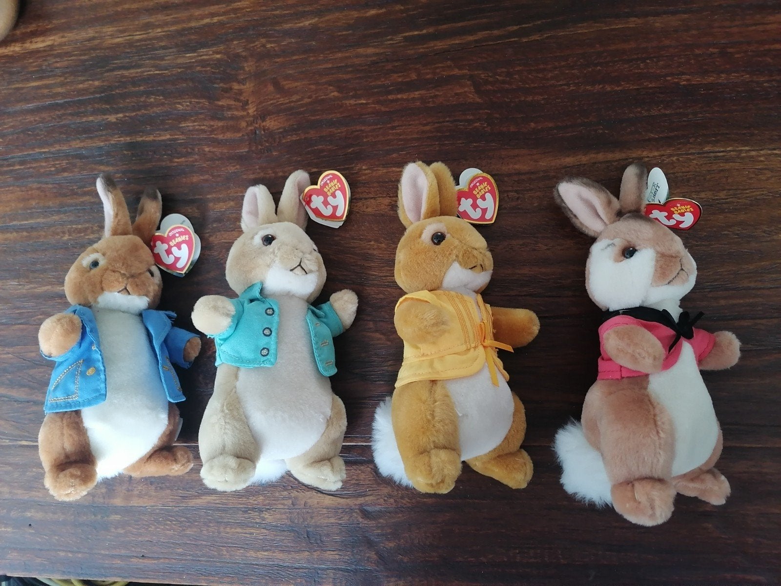 Set 4 Ty Beanie Babies Pieter Konijn Knuffels, Ophalen of Verzenden, Zo goed als nieuw, Actiefiguur of Pop