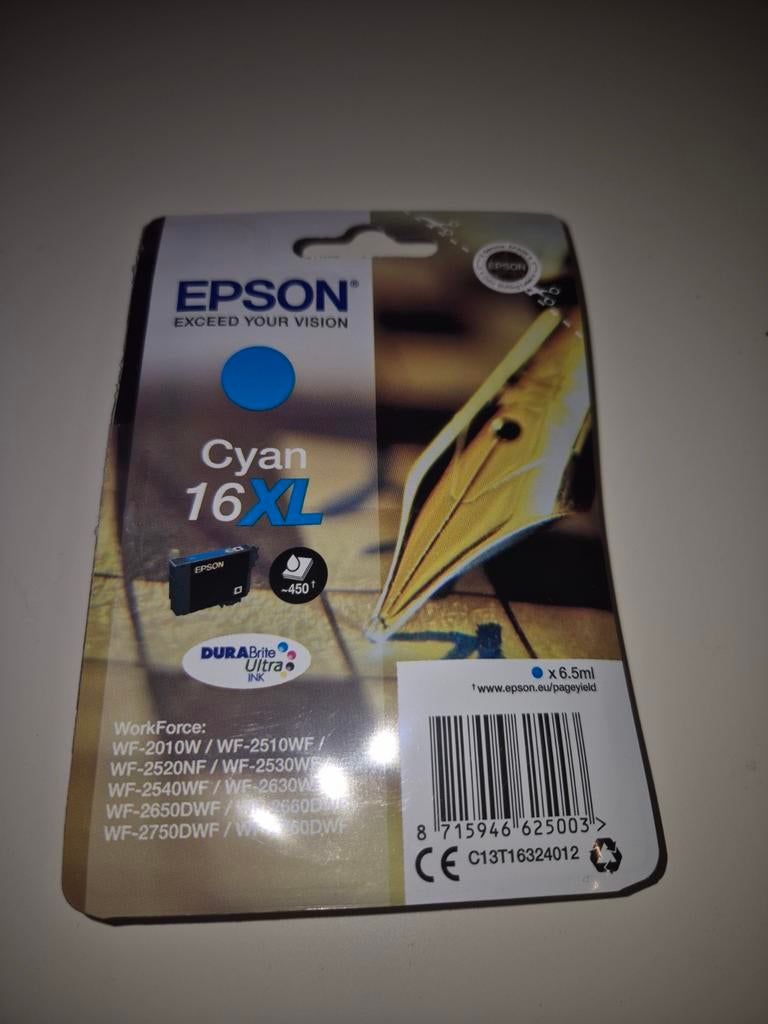 Epson Cyaan 16XL inktcartridge - Nieuw in verpakking, Ophalen of Verzenden, Nieuw