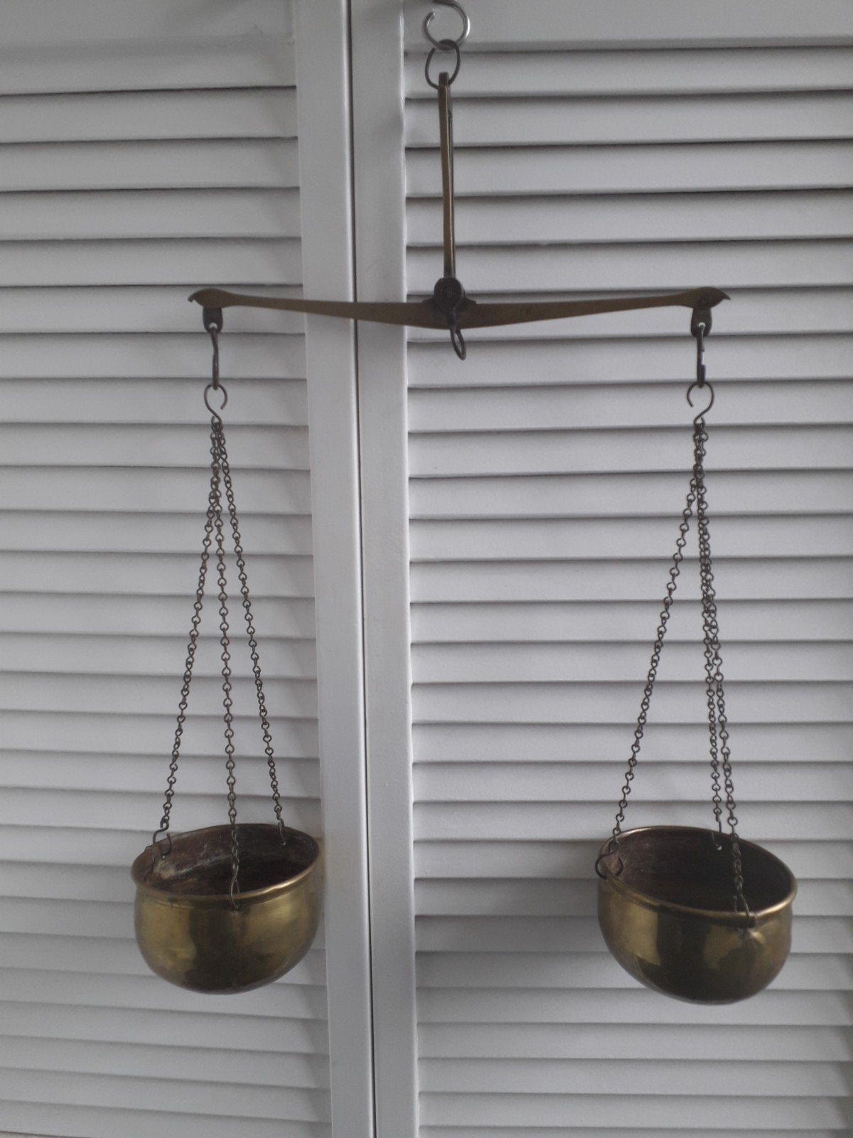 Koperen weeghaak met plant hangers, Ophalen of Verzenden