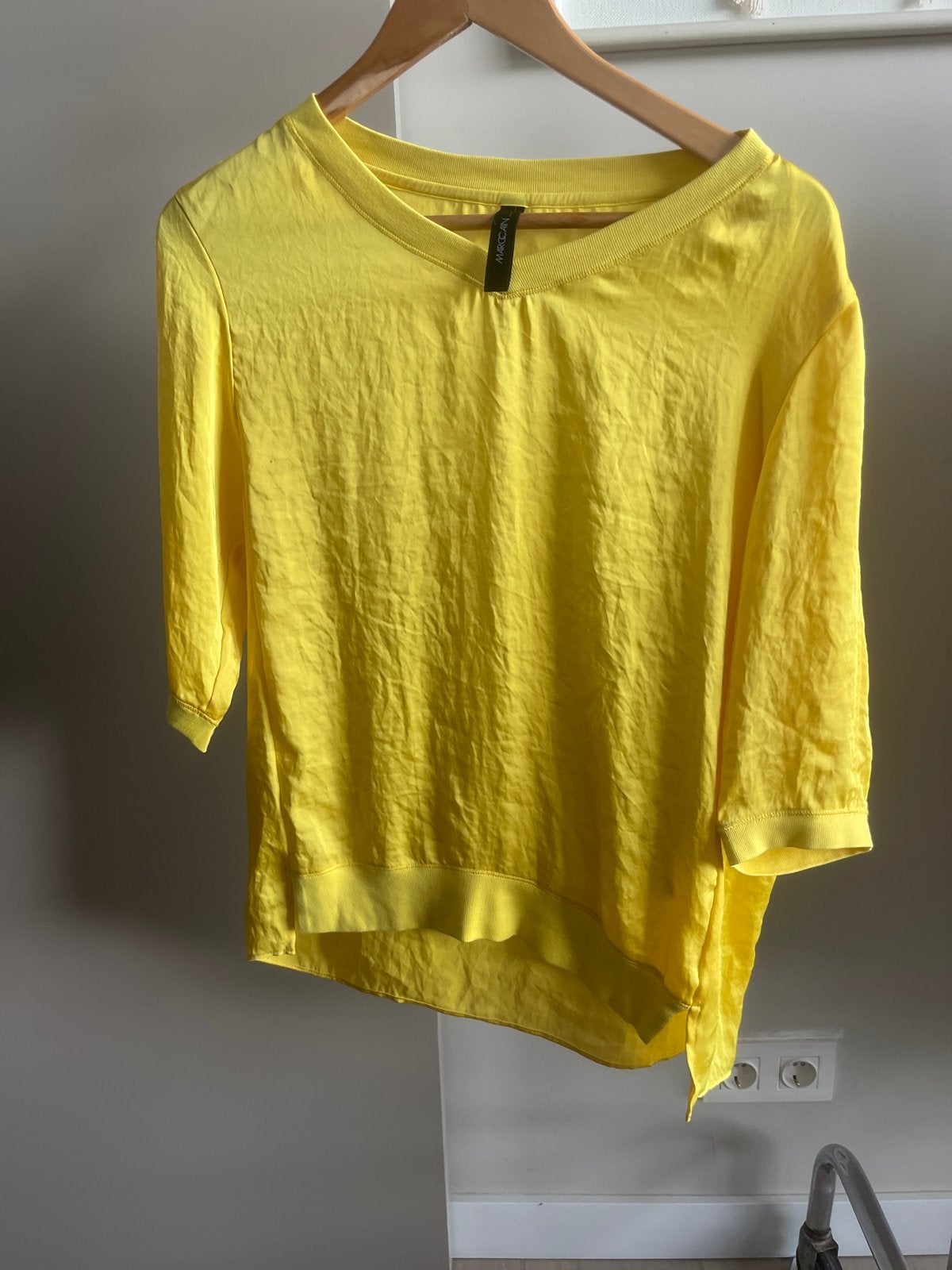 Marc Cain Geel Shirt met 3/4 Mouwen, Maat 38/40 (M), Geel, Ophalen of Verzenden, Zo goed als nieuw