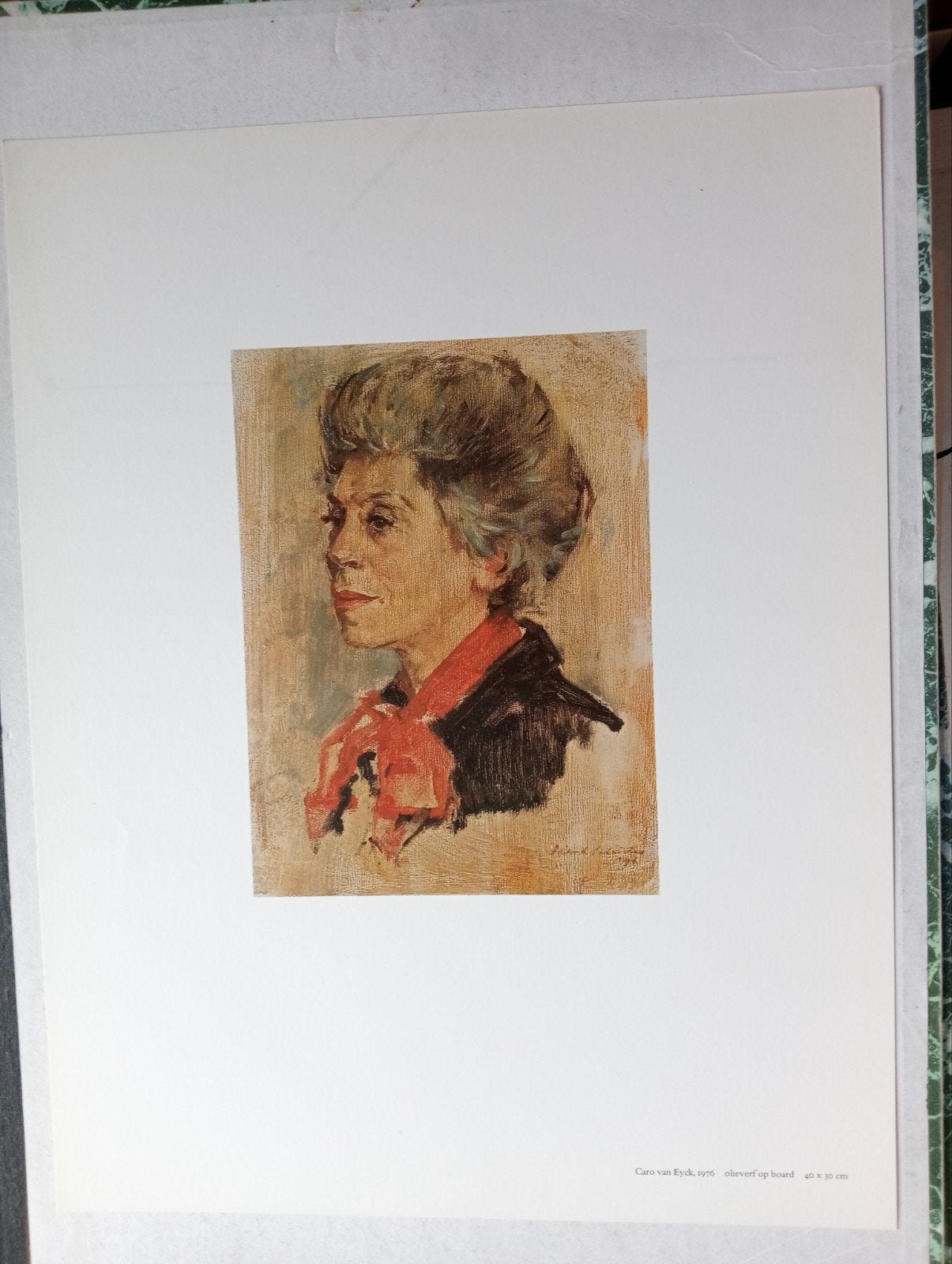 Sierk Schröder offset prent Portret Caro van Eyck, Ophalen of Verzenden, 1980 tot heden, Gebruikt, Overige onderwerpen