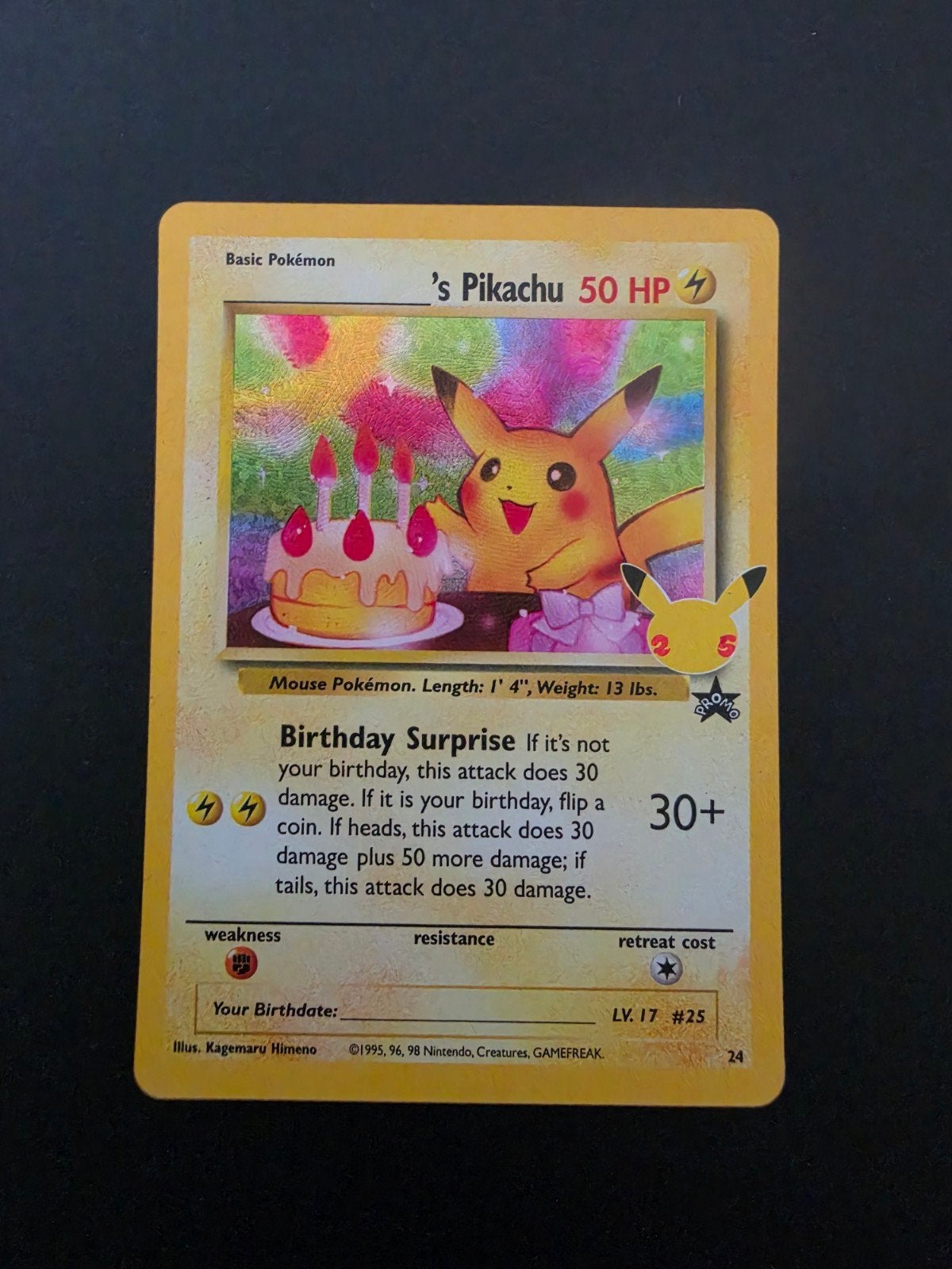 Birthday Pikachu 25th Celebrations, Ophalen of Verzenden