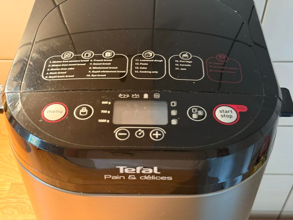 Tefal Pain & Délices Broodbakmachine - Zilver/Zwart, Witgoed en Apparatuur, Broodbakmachines, Met timer, 800 tot 1200 gram deeg