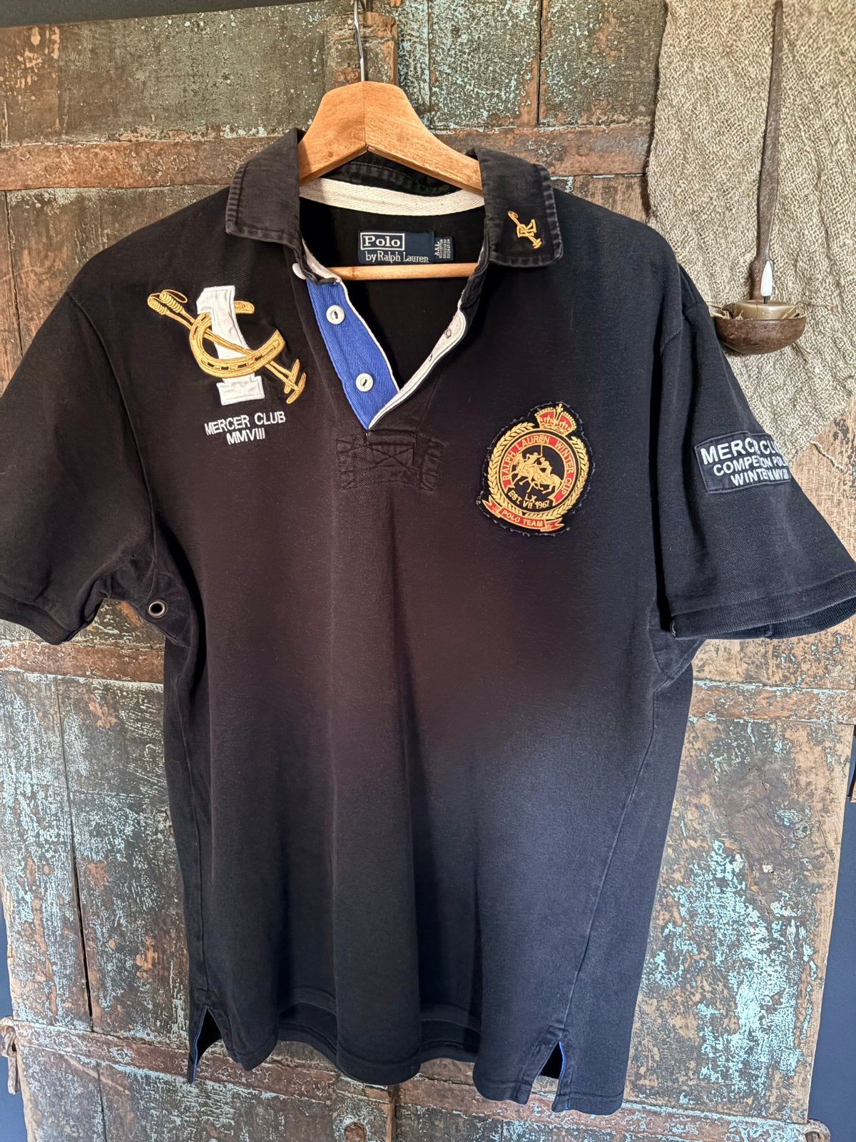 Polo Ralph Lauren Custom Fit Polo Shirt XXL Zwart, Ophalen of Verzenden, Gedragen, Overige maten, Zwart