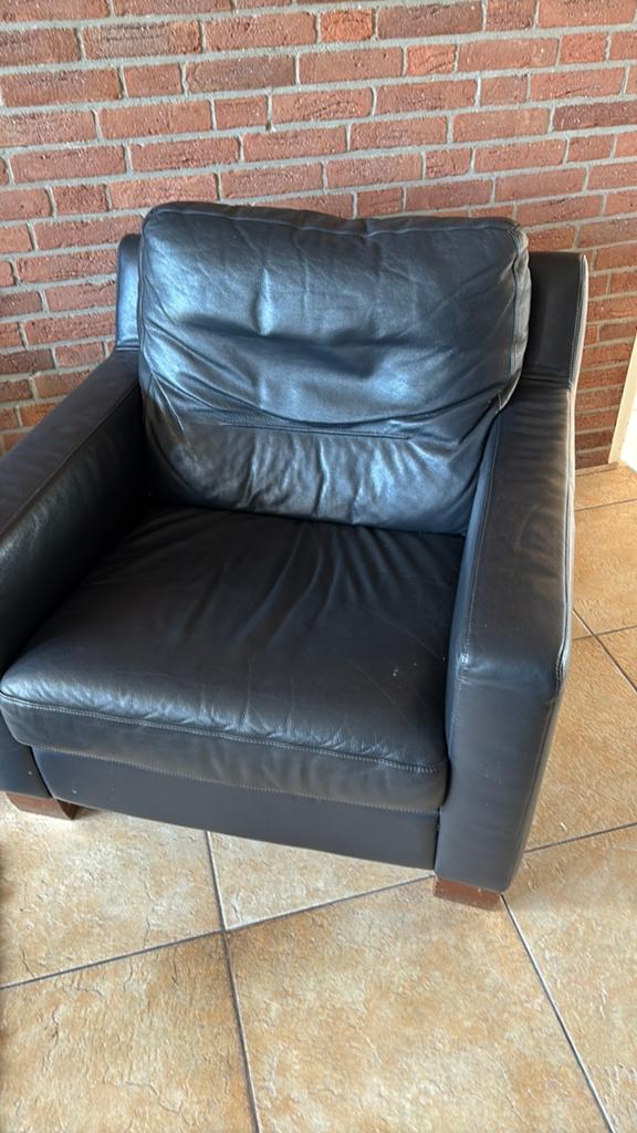 Leren fauteuil, Ophalen, Gebruikt, Blsuw, 75 tot 100 cm
