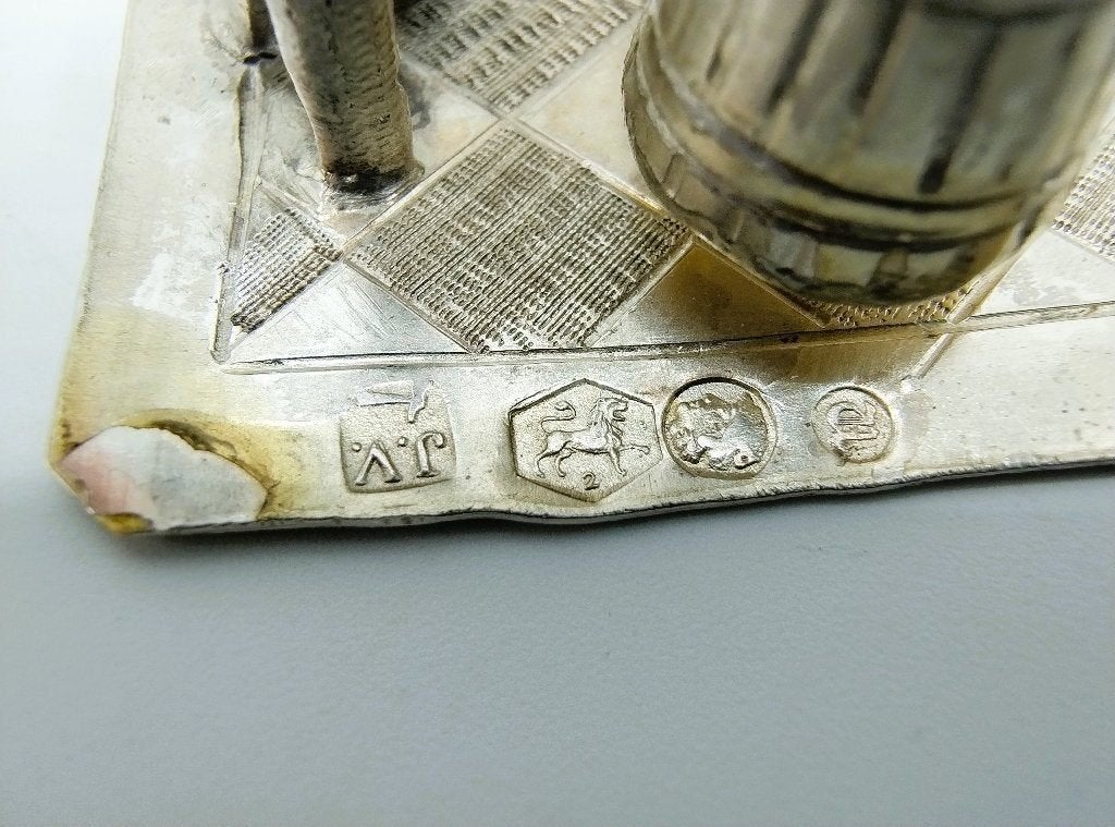 Zilveren miniatuur, Melkdame, J. Verhoogt, Hoorn, 1901, Antiek en Kunst, Verzenden, Zilver