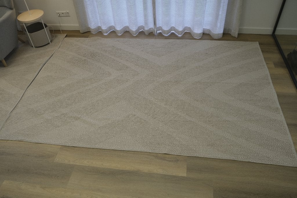 IKEA BRÖNDEN vloerkleed beige 200x300 cm handgeweven wol, Ophalen, Gebruikt, Beige, 200 cm of meer