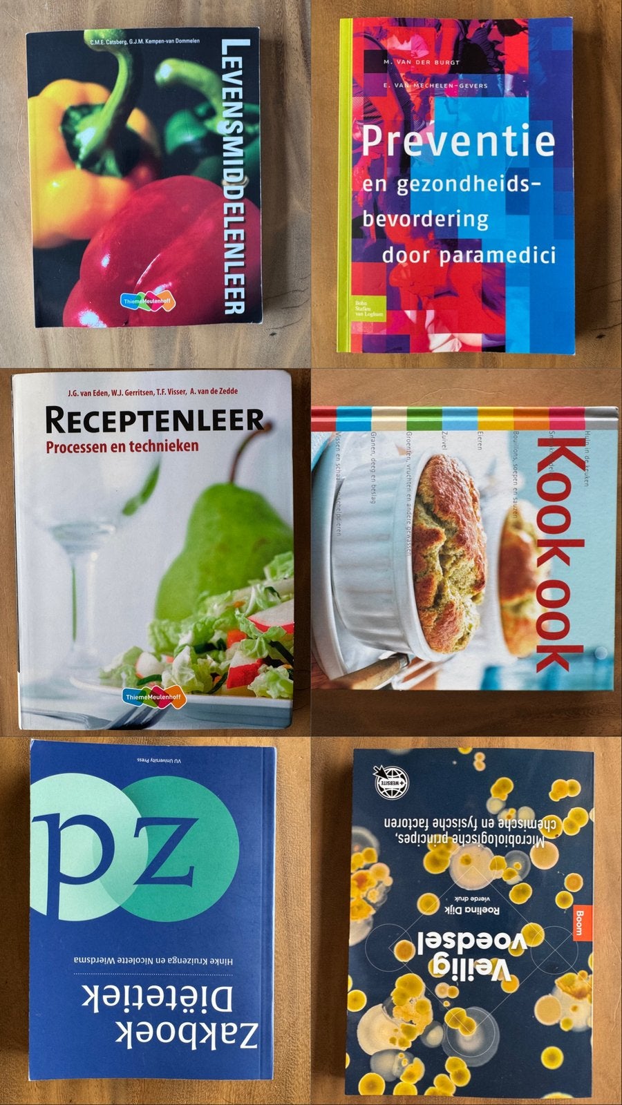 6 Boeken: Voeding & Diëtetiek Jaar 1 / Propedeuse, Ophalen, Zo goed als nieuw, Overige niveaus, Overige vakken